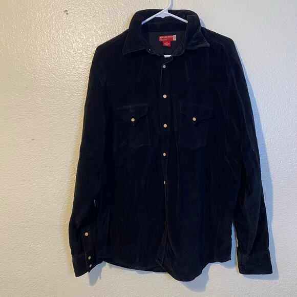 Vintage Y2K Guess Mens Velvet Velour Snap Button Shirt Jacket Shacket Size Large - Picture 1 of 8